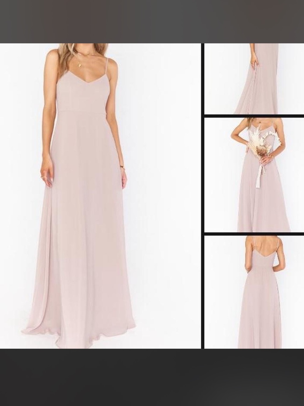 Show Me Your MuMu Soft Beige Chiffon Spaghetti-Strap Maxi Dress